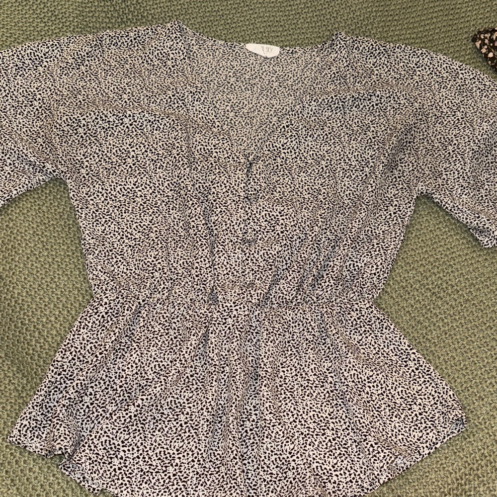 Sienna Sky Black and White Speckled Blouse